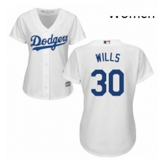 Womens Majestic Los Angeles Dodgers 30 Maury Wills Authentic White Home Cool Base MLB Jersey Womens Majestic Los Angeles Dodgers 30 Maury Wills Authentic White Home Cool Base MLB Jersey