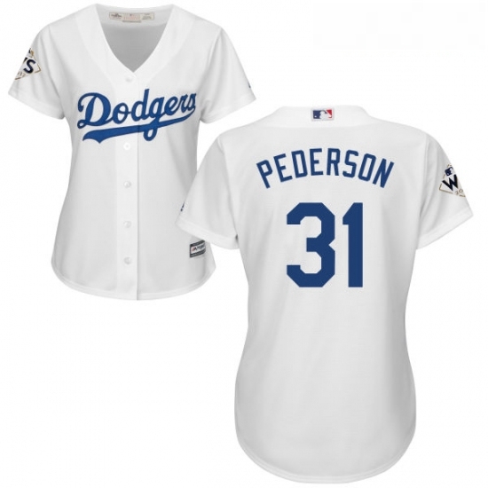 Womens Majestic Los Angeles Dodgers 31 Joc Pederson Replica White Home 2017 World Series Bound Cool Base MLB Jersey Womens Majestic Los Angeles Dodgers 31 Joc Pederson Replica White Home 2017 World Series Bound Cool Base MLB Jersey