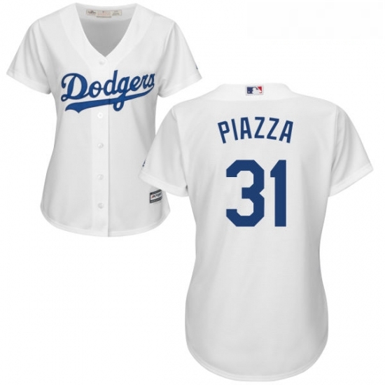 Womens Majestic Los Angeles Dodgers 31 Mike Piazza Authentic White Home Cool Base MLB Jersey Womens Majestic Los Angeles Dodgers 31 Mike Piazza Authentic White Home Cool Base MLB Jersey