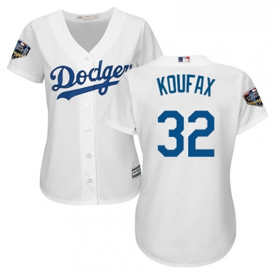 Womens Majestic Los Angeles Dodgers 32 Sandy Koufax Authentic White Home Cool Base 2018 World Series MLB Jersey Womens Majestic Los Angeles Dodgers 32 Sandy Koufax Authentic White Home Cool Base 2018 World Series MLB Jersey
