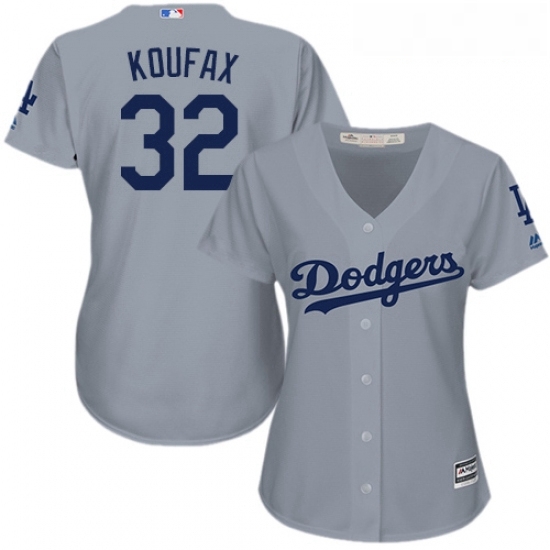Womens Majestic Los Angeles Dodgers 32 Sandy Koufax Replica Grey Road Cool Base MLB Jersey Womens Majestic Los Angeles Dodgers 32 Sandy Koufax Replica Grey Road Cool Base MLB Jersey