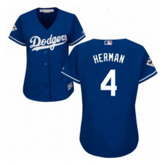 Womens Majestic Los Angeles Dodgers 4 Babe Herman Authentic Royal Blue Alternate 2017 World Series Bound Cool Base MLB Jersey Womens Majestic Los Angeles Dodgers 4 Babe Herman Authentic Royal Blue Alternate 2017 World Series Bound Cool Base MLB Jersey