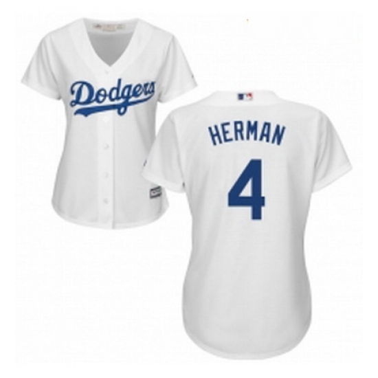 Womens Majestic Los Angeles Dodgers 4 Babe Herman Authentic White Home Cool Base MLB Jersey Womens Majestic Los Angeles Dodgers 4 Babe Herman Authentic White Home Cool Base MLB Jersey