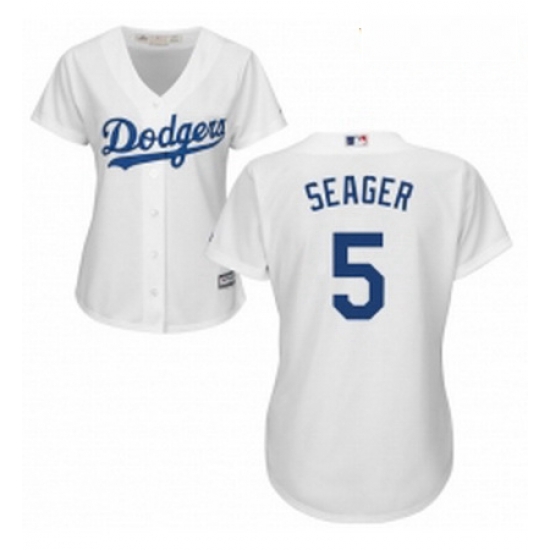 Womens Majestic Los Angeles Dodgers 5 Corey Seager Replica White Home Cool Base MLB Jersey Womens Majestic Los Angeles Dodgers 5 Corey Seager Replica White Home Cool Base MLB Jersey