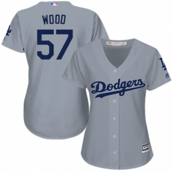 Womens Majestic Los Angeles Dodgers 57 Alex Wood Authentic Grey Road Cool Base MLB Jersey Womens Majestic Los Angeles Dodgers 57 Alex Wood Authentic Grey Road Cool Base MLB Jersey
