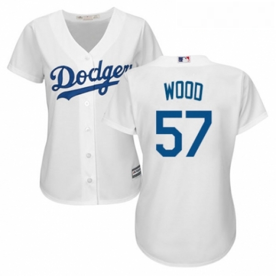 Womens Majestic Los Angeles Dodgers 57 Alex Wood Authentic White Home Cool Base MLB Jersey Womens Majestic Los Angeles Dodgers 57 Alex Wood Authentic White Home Cool Base MLB Jersey