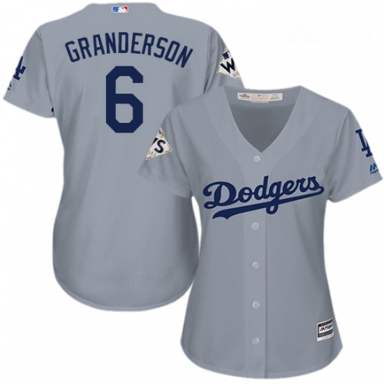 Womens Majestic Los Angeles Dodgers 6 Curtis Granderson Authentic Grey Road 2017 World Series Bound Cool Base MLB Jersey Womens Majestic Los Angeles Dodgers 6 Curtis Granderson Authentic Grey Road 2017 World Series Bound Cool Base MLB Jersey