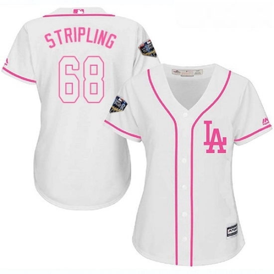 Womens Majestic Los Angeles Dodgers 68 Ross Stripling Authentic White Fashion Cool Base 2018 World Series MLB Jersey Womens Majestic Los Angeles Dodgers 68 Ross Stripling Authentic White Fashion Cool Base 2018 World Series MLB Jersey