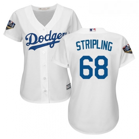 Womens Majestic Los Angeles Dodgers 68 Ross Stripling Authentic White Home Cool Base 2018 World Series MLB Jersey Womens Majestic Los Angeles Dodgers 68 Ross Stripling Authentic White Home Cool Base 2018 World Series MLB Jersey