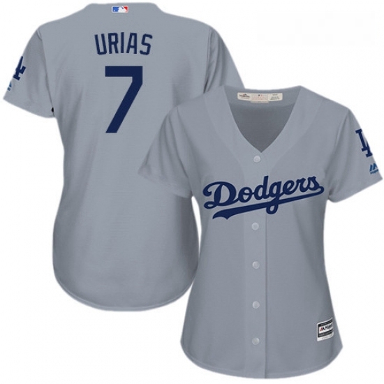 Womens Majestic Los Angeles Dodgers 7 Julio Urias Replica Grey Road Cool Base MLB Jersey Womens Majestic Los Angeles Dodgers 7 Julio Urias Replica Grey Road Cool Base MLB Jersey