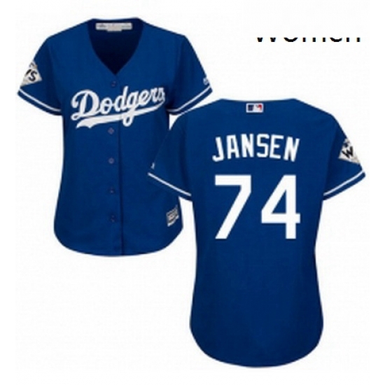 Womens Majestic Los Angeles Dodgers 74 Kenley Jansen Authentic Royal Blue Alternate 2017 World Series Bound Cool Base MLB Jersey Womens Majestic Los Angeles Dodgers 74 Kenley Jansen Authentic Royal Blue Alternate 2017 World Series Bound Cool Base MLB Jersey
