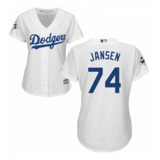 Womens Majestic Los Angeles Dodgers 74 Kenley Jansen Replica White Home 2017 World Series Bound Cool Base MLB Jersey Womens Majestic Los Angeles Dodgers 74 Kenley Jansen Replica White Home 2017 World Series Bound Cool Base MLB Jersey