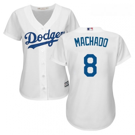 Womens Majestic Los Angeles Dodgers 8 Manny Machado Authentic White Home Cool Base MLB Jerse Womens Majestic Los Angeles Dodgers 8 Manny Machado Authentic White Home Cool Base MLB Jerse