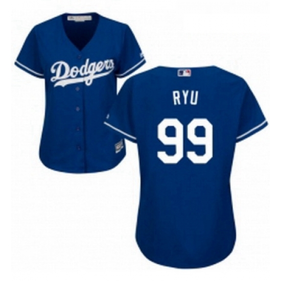 Womens Majestic Los Angeles Dodgers 99 Hyun Jin Ryu Replica Royal Blue Alternate Cool Base MLB Jersey Womens Majestic Los Angeles Dodgers 99 Hyun Jin Ryu Replica Royal Blue Alternate Cool Base MLB Jersey