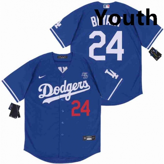 Youth Dodgers 24 Kobe Bryant Blue Cool Base Stitched MLB Jersey Youth Dodgers 24 Kobe Bryant Blue Cool Base Stitched MLB Jersey