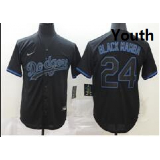 Youth Dodgers 24 Kobe Bryant Name Black Mamba Black Cool Base Stitched MLB Jersey Youth Dodgers 24 Kobe Bryant Name Black Mamba Black Cool Base Stitched MLB Jersey
