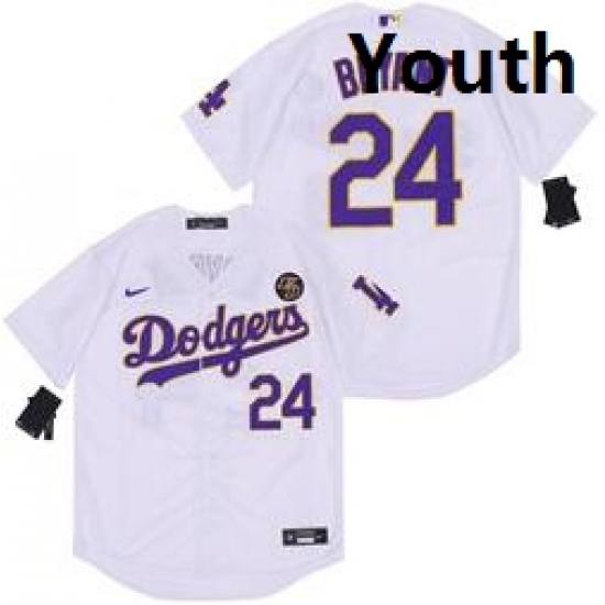 Youth Dodgers 24 Kobe Bryant White Cool Base Stitched MLB Jersey Youth Dodgers 24 Kobe Bryant White Cool Base Stitched MLB Jersey