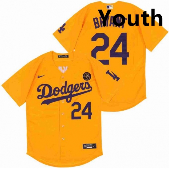 Youth Dodgers 24 Kobe Bryant Yellow Cool Base Stitched MLB Jersey Youth Dodgers 24 Kobe Bryant Yellow Cool Base Stitched MLB Jersey