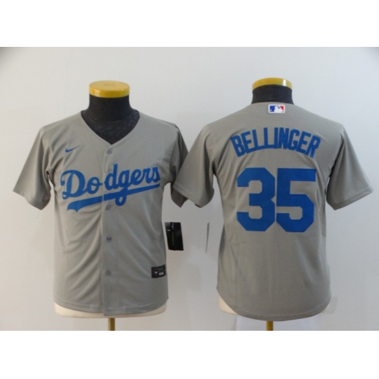Youth Dodgers 35 Cody Bellinger Gray Youth 2020 Nike Cool Base Jersey Youth Dodgers 35 Cody Bellinger Gray Youth 2020 Nike Cool Base Jersey