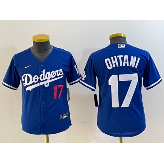 Youth Los Angeles Dodgers 17 Shohei Ohtani Blue Stitched Baseball Jersey Youth Los Angeles Dodgers 17 Shohei Ohtani Blue Stitched Baseball Jersey