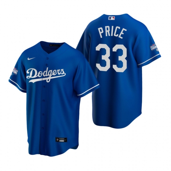Youth Los Angeles Dodgers 33 David Price Royal 2020 World Series Champions Replica Jersey Youth Los Angeles Dodgers 33 David Price Royal 2020 World Series Champions Replica Jersey