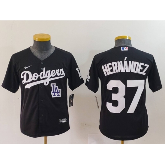 Youth Los Angeles Dodgers 37 Teoscar Hernandez Black Stitched Baseball Jersey 5 Youth Los Angeles Dodgers 37 Teoscar Hernandez Black Stitched Baseball Jersey 5