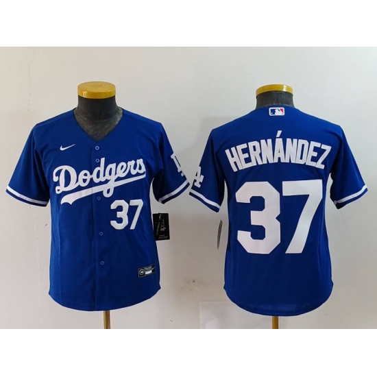 Youth Los Angeles Dodgers 37 Teoscar Hernandez Blue Stitched Baseball Jersey 2 Youth Los Angeles Dodgers 37 Teoscar Hernandez Blue Stitched Baseball Jersey 2