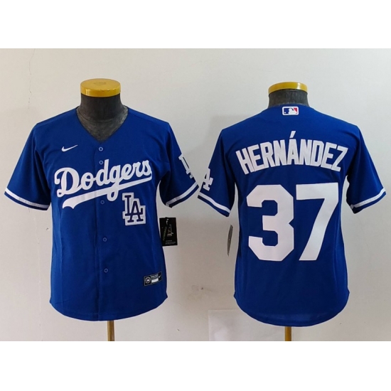 Youth Los Angeles Dodgers 37 Teoscar Hernandez Blue Stitched Baseball Jersey 5 Youth Los Angeles Dodgers 37 Teoscar Hernandez Blue Stitched Baseball Jersey 5