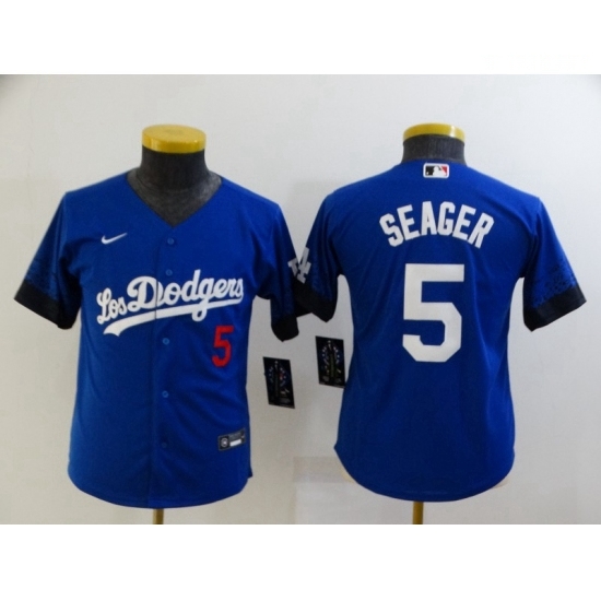 Youth Los Angeles Dodgers #5 Corey Seager Blue City Player Jersey Youth Los Angeles Dodgers #5 Corey Seager Blue City Player Jersey