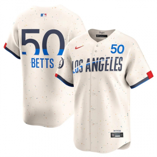 Youth Los Angeles Dodgers 50 Mookie Betts Cream 2024 City Connect Limited Stitched Baseball Jersey Youth Los Angeles Dodgers 50 Mookie Betts Cream 2024 City Connect Limited Stitched Baseball Jersey