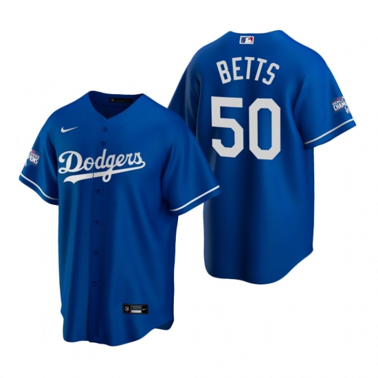 Youth Los Angeles Dodgers 50 Mookie Betts Royal 2020 World Series Champions Replica Jersey Youth Los Angeles Dodgers 50 Mookie Betts Royal 2020 World Series Champions Replica Jersey