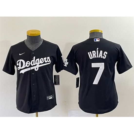 Youth Los Angeles Dodgers 7 Julio Urias Black Stitched Baseball Jersey Youth Los Angeles Dodgers 7 Julio Urias Black Stitched Baseball Jersey