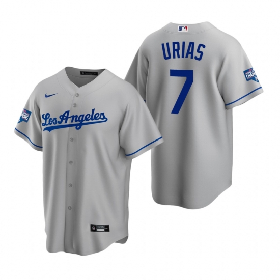 Youth Los Angeles Dodgers 7 Julio Urias Gray 2020 World Series Champions Road Replica Jersey Youth Los Angeles Dodgers 7 Julio Urias Gray 2020 World Series Champions Road Replica Jersey
