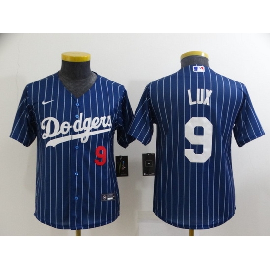 Youth Los Angeles Dodgers 9 Gavin Lux Blue Stitched Jersey Youth Los Angeles Dodgers 9 Gavin Lux Blue Stitched Jersey