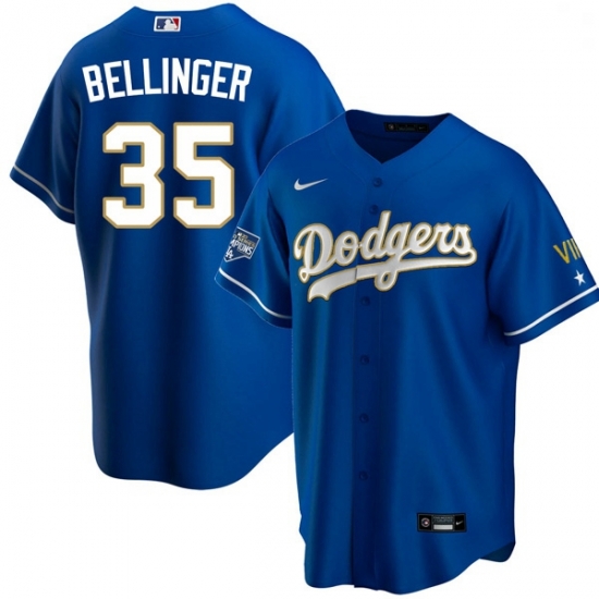 Youth Los Angeles Dodgers Cody Bellinger 35 Championship Gold Trim Blue Limited All Stitched Cool Base Jersey Youth Los Angeles Dodgers Cody Bellinger 35 Championship Gold Trim Blue Limited All Stitched Cool Base Jersey