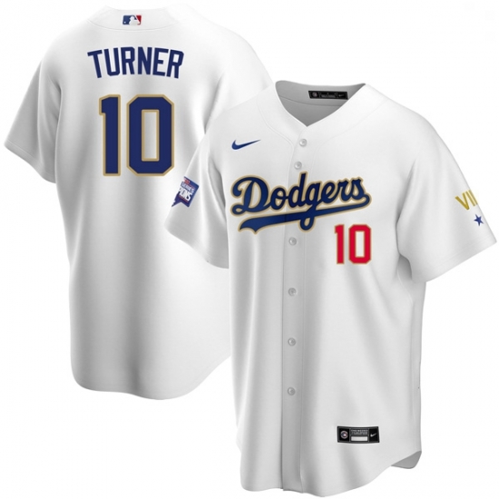 Youth Los Angeles Dodgers Justin Turner 10 Championship Gold Trim White Limited All Stitched Flex Base Jersey Youth Los Angeles Dodgers Justin Turner 10 Championship Gold Trim White Limited All Stitched Flex Base Jersey