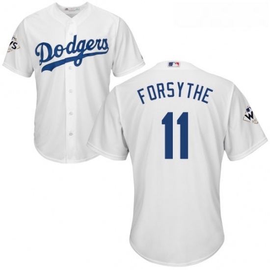 Youth Majestic Los Angeles Dodgers 11 Logan Forsythe Replica White Home 2017 World Series Bound Cool Base MLB Jersey Youth Majestic Los Angeles Dodgers 11 Logan Forsythe Replica White Home 2017 World Series Bound Cool Base MLB Jersey