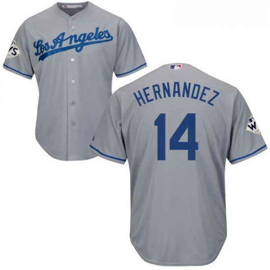 Youth Majestic Los Angeles Dodgers 14 Enrique Hernandez Replica Grey Road 2017 World Series Bound Cool Base MLB Jersey Youth Majestic Los Angeles Dodgers 14 Enrique Hernandez Replica Grey Road 2017 World Series Bound Cool Base MLB Jersey