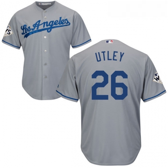 Youth Majestic Los Angeles Dodgers 26 Chase Utley Authentic Grey Road 2017 World Series Bound Cool Base MLB Jersey Youth Majestic Los Angeles Dodgers 26 Chase Utley Authentic Grey Road 2017 World Series Bound Cool Base MLB Jersey