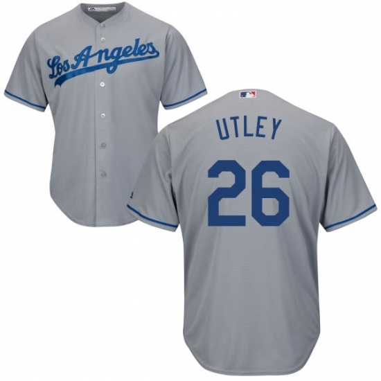 Youth Majestic Los Angeles Dodgers 26 Chase Utley Replica Grey Road Cool Base MLB Jersey Youth Majestic Los Angeles Dodgers 26 Chase Utley Replica Grey Road Cool Base MLB Jersey