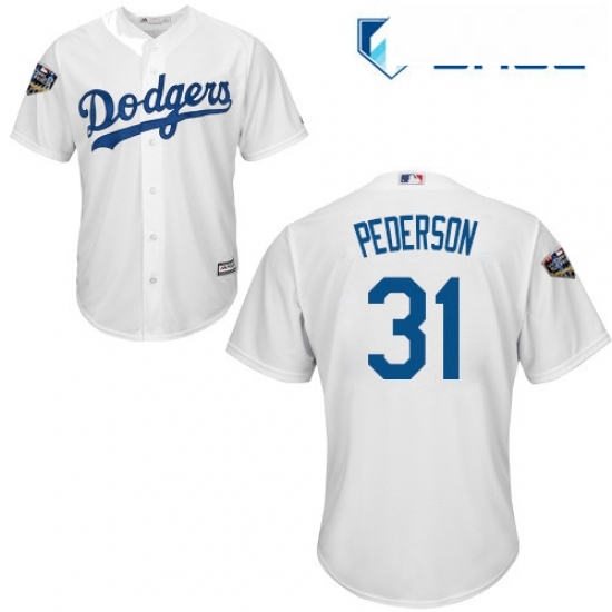 Youth Majestic Los Angeles Dodgers 31 Joc Pederson Authentic White Home Cool Base 2018 World Series MLB Jersey Youth Majestic Los Angeles Dodgers 31 Joc Pederson Authentic White Home Cool Base 2018 World Series MLB Jersey