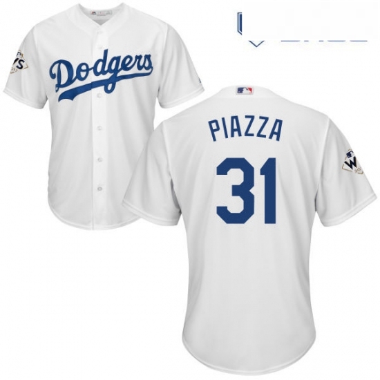 Youth Majestic Los Angeles Dodgers 31 Mike Piazza Authentic White Home 2017 World Series Bound Cool Base MLB Jersey Youth Majestic Los Angeles Dodgers 31 Mike Piazza Authentic White Home 2017 World Series Bound Cool Base MLB Jersey
