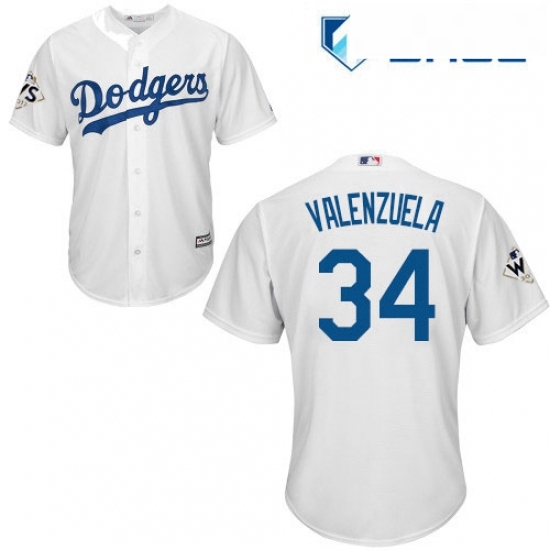Youth Majestic Los Angeles Dodgers 34 Fernando Valenzuela Replica White Home 2017 World Series Bound Cool Base MLB Jersey Youth Majestic Los Angeles Dodgers 34 Fernando Valenzuela Replica White Home 2017 World Series Bound Cool Base MLB Jersey