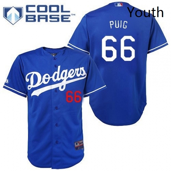 Youth Majestic Los Angeles Dodgers 66 Yasiel Puig Replica Royal Blue Cool Base MLB Jersey Youth Majestic Los Angeles Dodgers 66 Yasiel Puig Replica Royal Blue Cool Base MLB Jersey