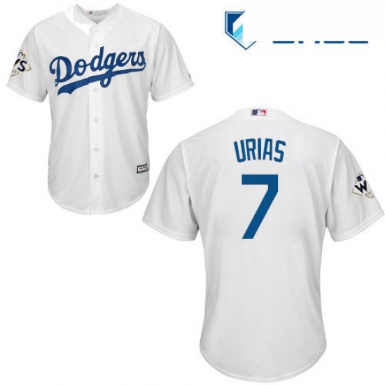 Youth Majestic Los Angeles Dodgers 7 Julio Urias Authentic White Home 2017 World Series Bound Cool Base MLB Jersey Youth Majestic Los Angeles Dodgers 7 Julio Urias Authentic White Home 2017 World Series Bound Cool Base MLB Jersey