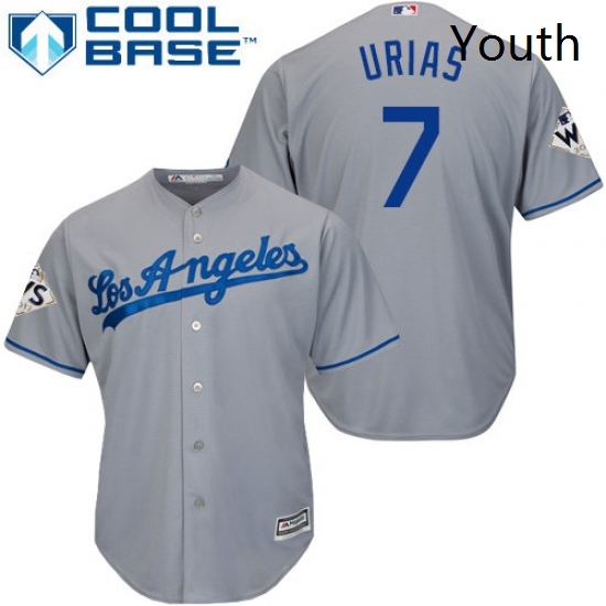 Youth Majestic Los Angeles Dodgers 7 Julio Urias Replica Grey Road 2017 World Series Bound Cool Base MLB Jersey Youth Majestic Los Angeles Dodgers 7 Julio Urias Replica Grey Road 2017 World Series Bound Cool Base MLB Jersey