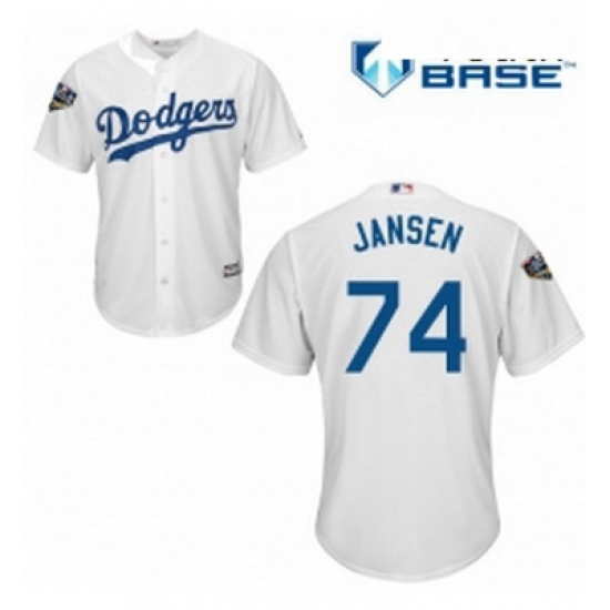 Youth Majestic Los Angeles Dodgers 74 Kenley Jansen Authentic White Home Cool Base 2018 World Series MLB Jersey Youth Majestic Los Angeles Dodgers 74 Kenley Jansen Authentic White Home Cool Base 2018 World Series MLB Jersey