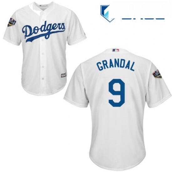 Youth Majestic Los Angeles Dodgers 9 Yasmani Grandal Authentic White Home Cool Base 2018 World Series MLB Jersey Youth Majestic Los Angeles Dodgers 9 Yasmani Grandal Authentic White Home Cool Base 2018 World Series MLB Jersey