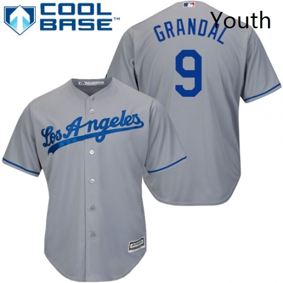 Youth Majestic Los Angeles Dodgers 9 Yasmani Grandal Replica Grey Road Cool Base MLB Jersey Youth Majestic Los Angeles Dodgers 9 Yasmani Grandal Replica Grey Road Cool Base MLB Jersey