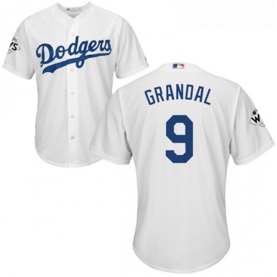 Youth Majestic Los Angeles Dodgers 9 Yasmani Grandal Replica White Home 2017 World Series Bound Cool Base MLB Jersey Youth Majestic Los Angeles Dodgers 9 Yasmani Grandal Replica White Home 2017 World Series Bound Cool Base MLB Jersey